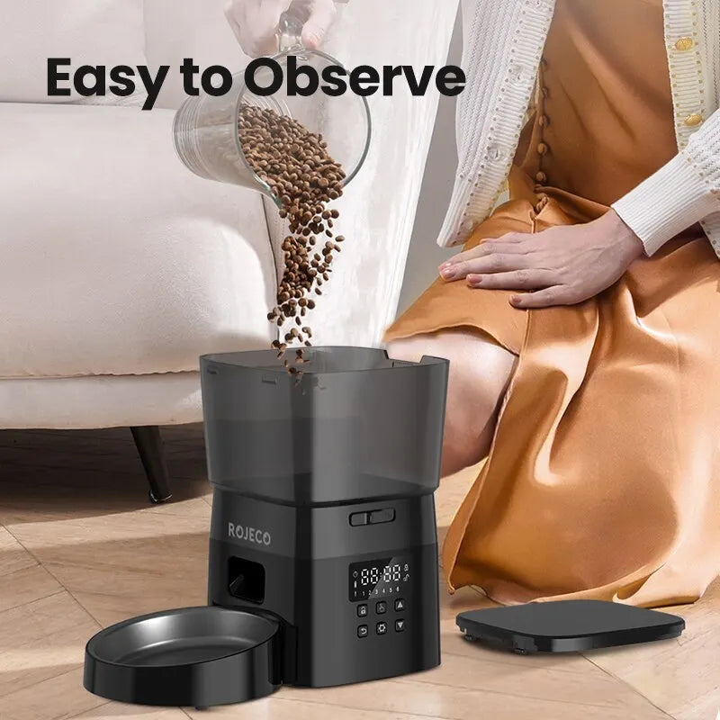ROJECO Automatic Pet Feeder – 2L Programmable Food Dispenser
