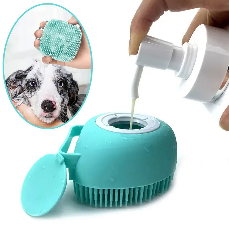 Escova de Massagem e Banho em Silicone para Pets