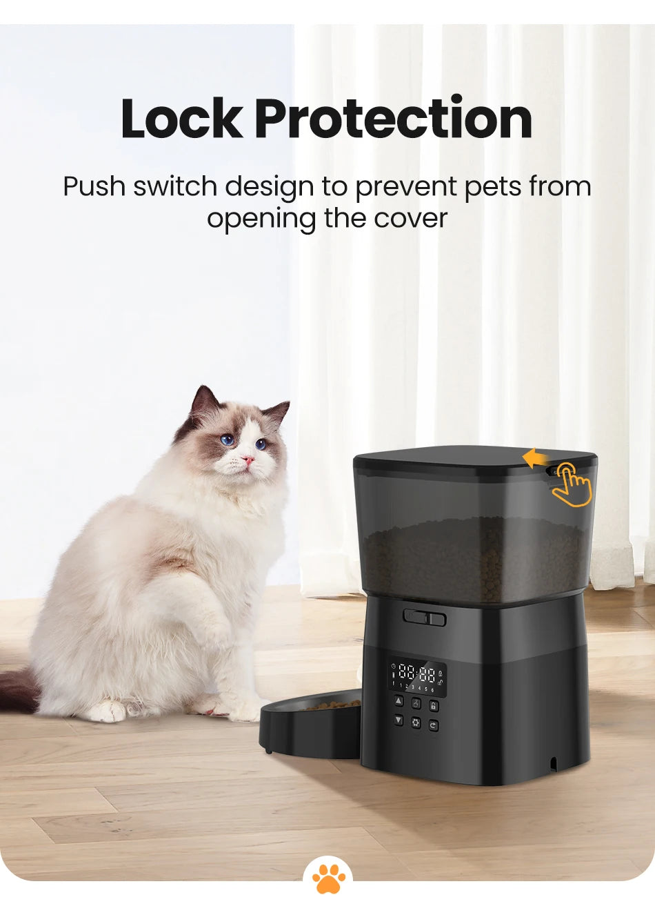 Alimentador Automático Pet ROJECO – Dispenser de Ração Programável 2L