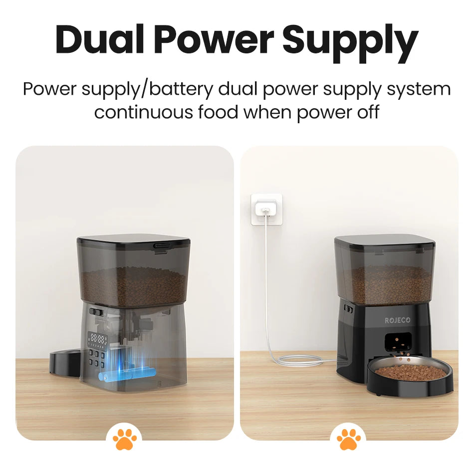 Alimentador Automático Pet ROJECO – Dispenser de Ração Programável 2L