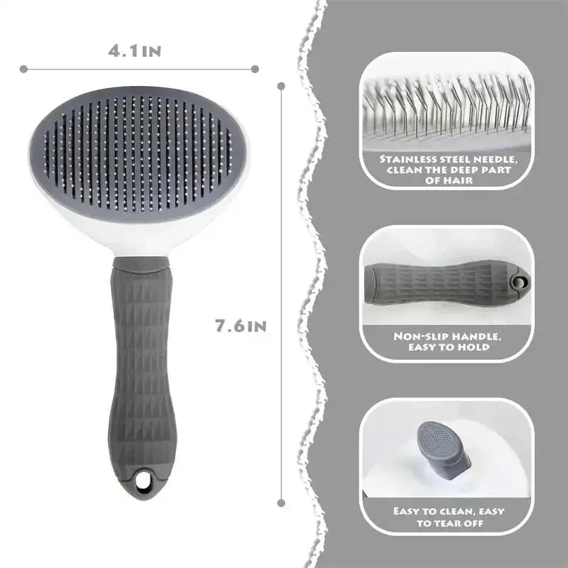 Premium Self-Cleaning Pet Brush – Dead Hair Remover